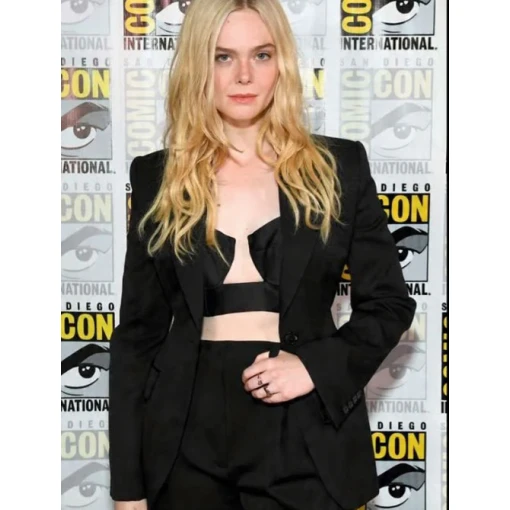 Elle Fanning Predator Badlands Black Blazer