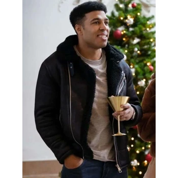 12 Dates of Christmas Chad Savage Black Leather Jacket