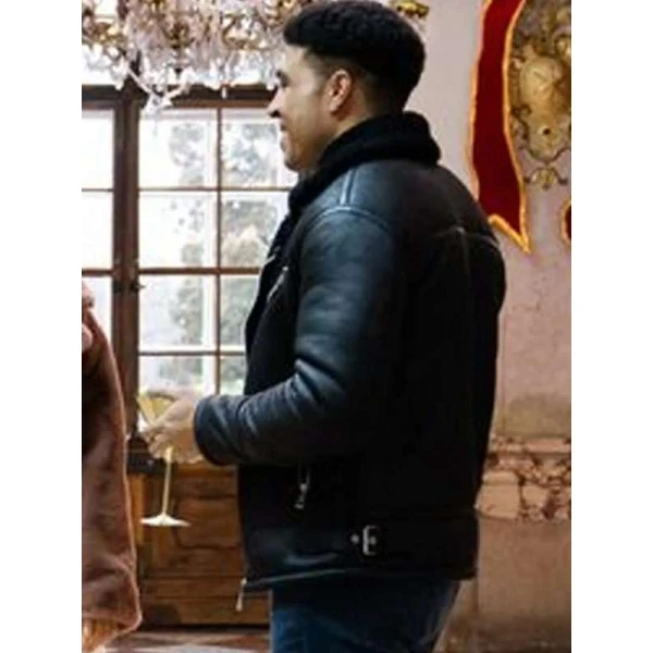 12 Dates of Christmas Chad Savage Black Leather Jacket