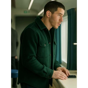 A Very Jonas Christmas Movie Nick Jonas Green Jacket