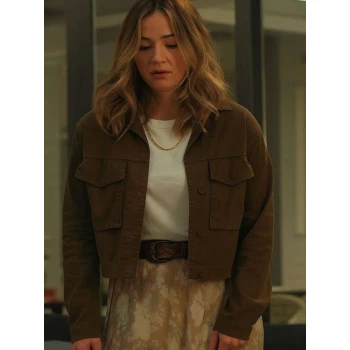 Abby Elliott All Her Fault Brown Jacket
