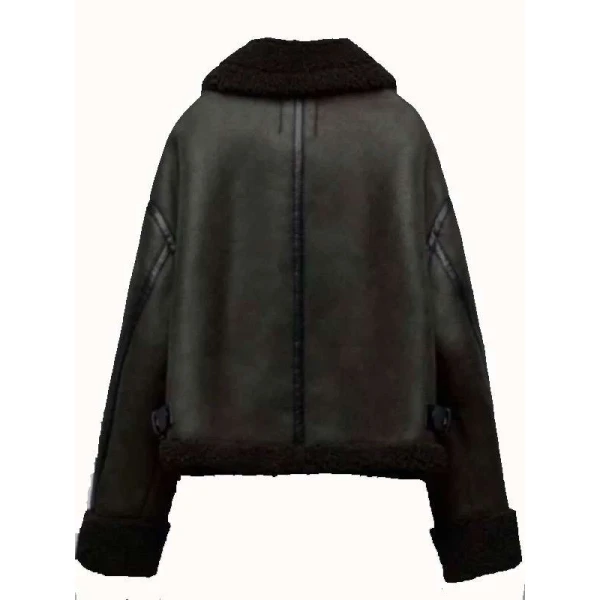 Abby Elliott All Her Fault Shearling Leather Jacket