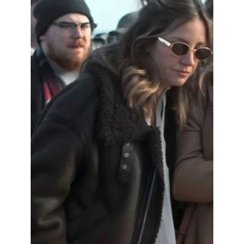 Abby Elliott All Her Fault Shearling Leather Jacket