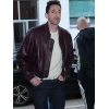 Adrien Brody Maroon Bomber Leather Jacket Adrien Brody Maroon Bomber Leather Jacket