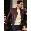 Adrien Brody Maroon Bomber Leather Jacket Adrien Brody Maroon Bomber Leather Jacket