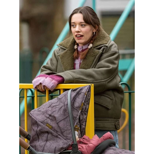 Aimee Lou Wood Daddy Issues S02 Shearling Leather Jacket