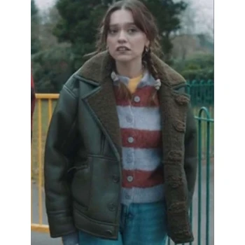 Aimee Lou Wood Daddy Issues S02 Shearling Leather Jacket