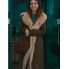 Aimee Lou Wood Daddy Issues Shearling Leather Coat