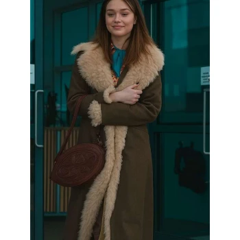 Aimee Lou Wood Daddy Issues Shearling Leather Coat