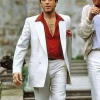 Tony Montana white suit and red shirt