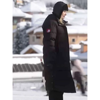 Alexandra Breckenridge My Secret Santa Black Puffer Coat
