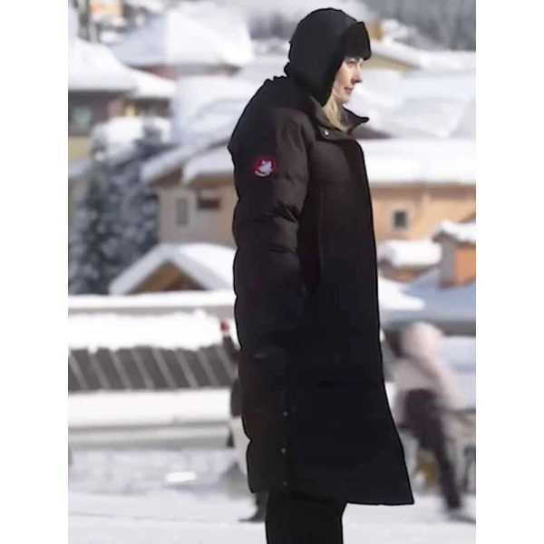 Alexandra Breckenridge My Secret Santa Black Puffer Coat