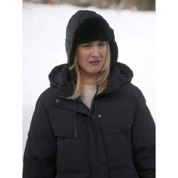 Alexandra Breckenridge My Secret Santa Black Puffer Coat