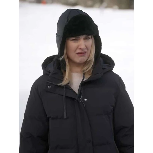Alexandra Breckenridge My Secret Santa Black Puffer Coat