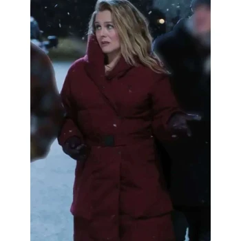 Alicia Silverstone A Merry Little Ex-Mas Hooded Puffer Coat