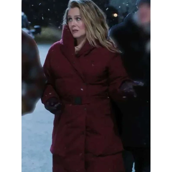Alicia Silverstone A Merry Little Ex-Mas Hooded Puffer Coat