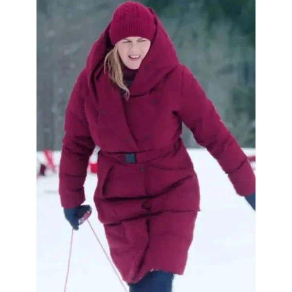 Alicia Silverstone A Merry Little Ex-Mas Hooded Puffer Coat