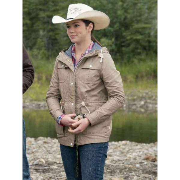 Alisha Newton Heartland Beige Cotton Jacket Alisha Newton Heartland Beige Cotton Jacket