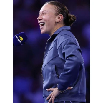 Amanda Anisimova US Open 2025 Blue Jacket