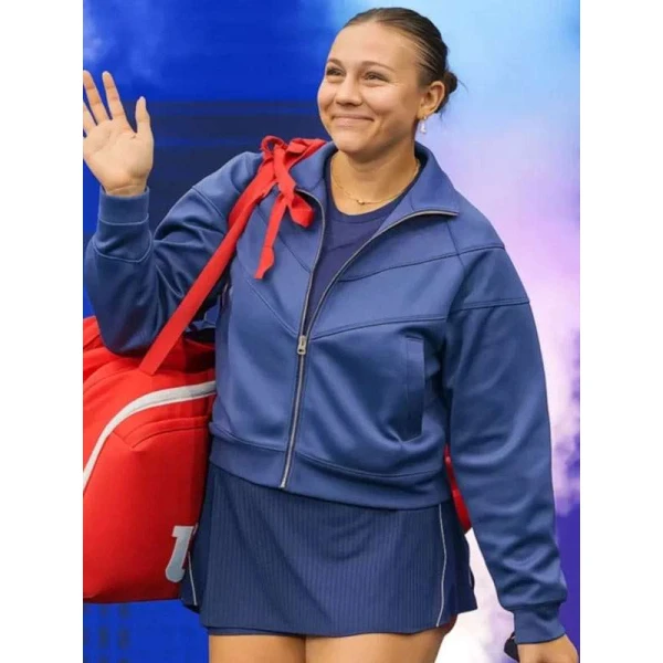 Amanda Anisimova US Open 2025 Blue Jacket