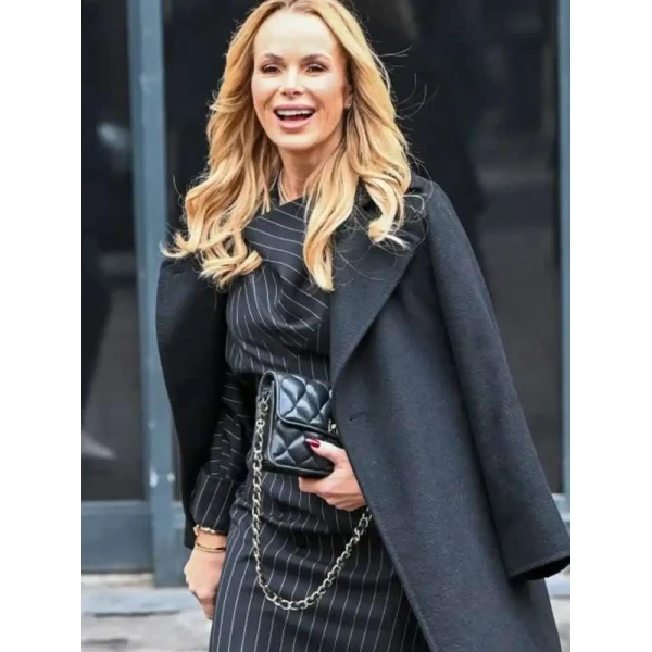 Amanda Holden Black Wool Coat