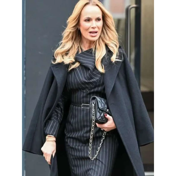 Amanda Holden Black Wool Coat