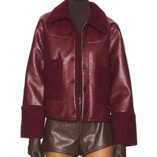 Ambyr Michelle Beyond The Gates Maroon Leather Jacket