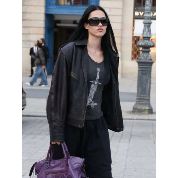 Amelia Gray Oversized Brown Leather Jacket Amelia Gray Oversized Brown Leather Jacket