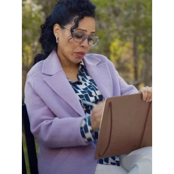 Amirah Vann Doc S01 Purple Wool Coat Amirah Vann Doc S01 Purple Wool Coat