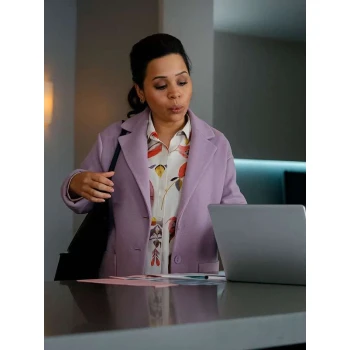 Amirah Vann Doc S01 Purple Wool Coat Amirah Vann Doc S01 Purple Wool Coat