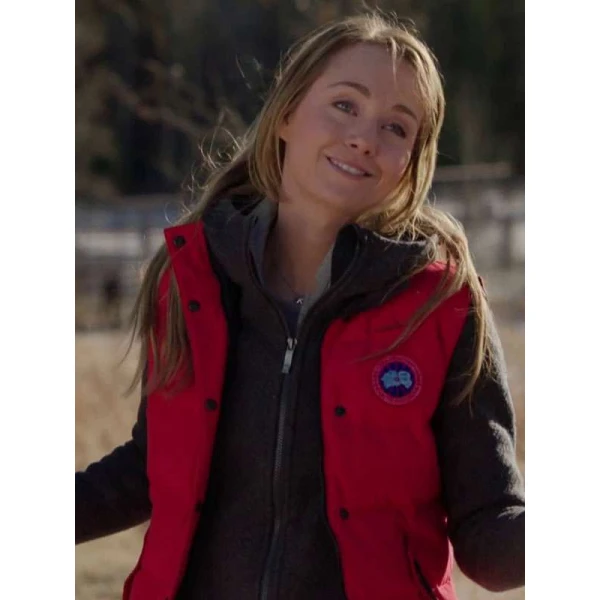 Amy Fleming Heartland Red Puffer Vest Amy Fleming Heartland Red Puffer Vest