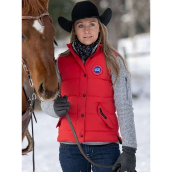 Amy Fleming Heartland Red Puffer Vest Amy Fleming Heartland Red Puffer Vest