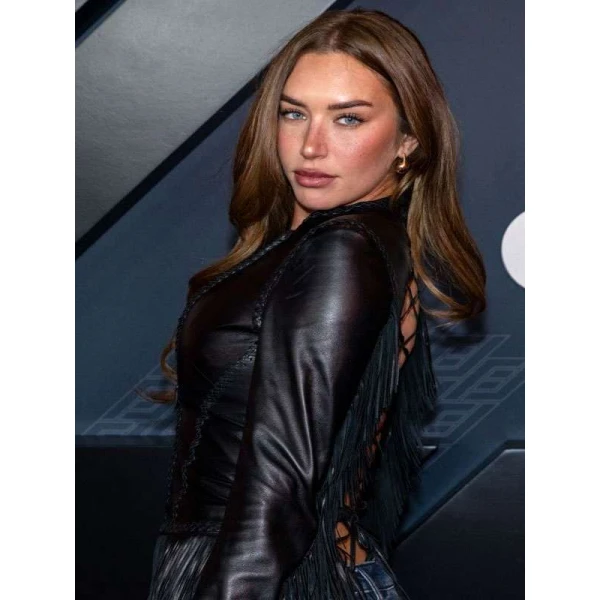 Anastasia Karanikolaou F1 Grand Prix Las Vegas Fringe Jacket