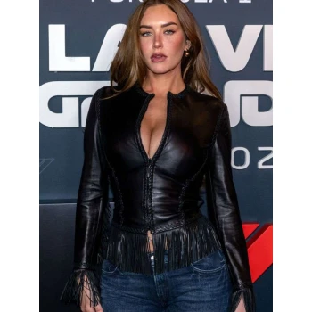 Anastasia Karanikolaou F1 Grand Prix Las Vegas Fringe Jacket