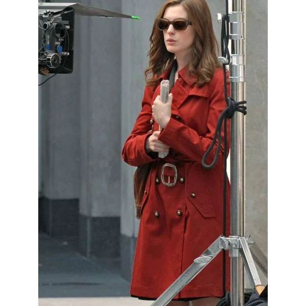 Anne Hathaway Red Trench Coat Anne Hathaway Red Trench Coat