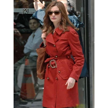 Anne Hathaway Red Trench Coat Anne Hathaway Red Trench Coat