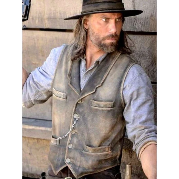 Anson Mount Hell on Wheels Distressed Leather Vest Anson Mount Hell on Wheels Distressed Leather Vest