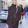Anya Taylor-Joy PFW Suede Leather Jacket Anya Taylor-Joy PFW Suede Leather Jacket