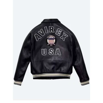 Avirex USA Black Leather Jacket