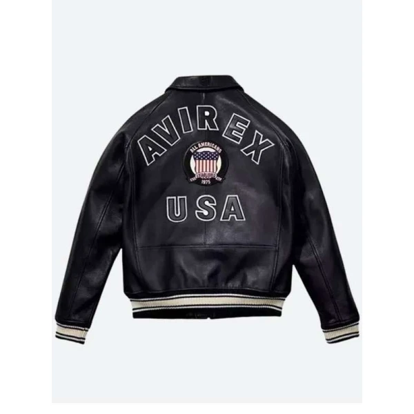Avirex USA Black Leather Jacket