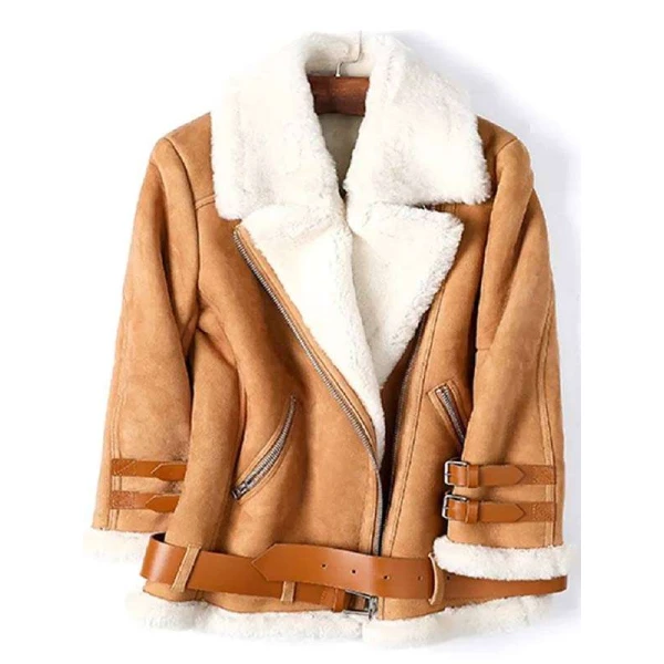 B3 Ellie Goulding Brown Shearling Jacket