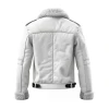 B3 White Shearling Leather Jacket