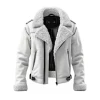 B3 White Shearling Leather Jacket