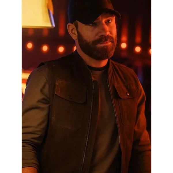Bad Man 2025 Johnny Simmons Brown Vest