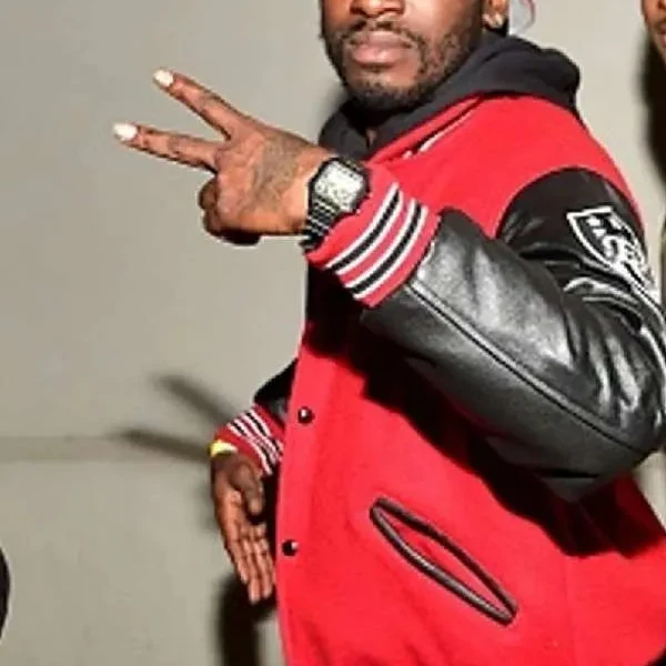 Bankroll Fresh Street Money red and black Varsity Jacket Bankroll Fresh Street Money red and black Varsity Jacket