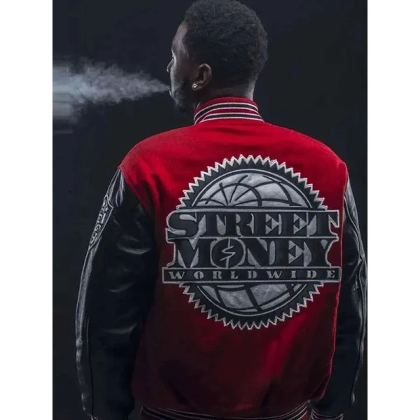 Bankroll Fresh Street Money red and black Varsity Jacket