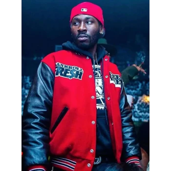 Bankroll Fresh Street Money red and black Varsity Jacket Bankroll Fresh Street Money red and black Varsity Jacket