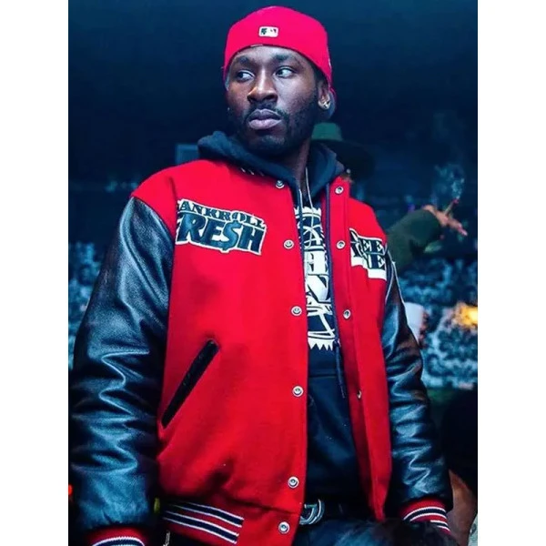 Bankroll Fresh Street Money red and black Varsity Jacket