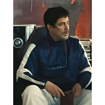 Benicio del Toro One Battle After Another Blue Jacket Benicio del Toro One Battle After Another Blue Jacket