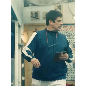 Benicio del Toro One Battle After Another Blue Jacket Benicio del Toro One Battle After Another Blue Jacket